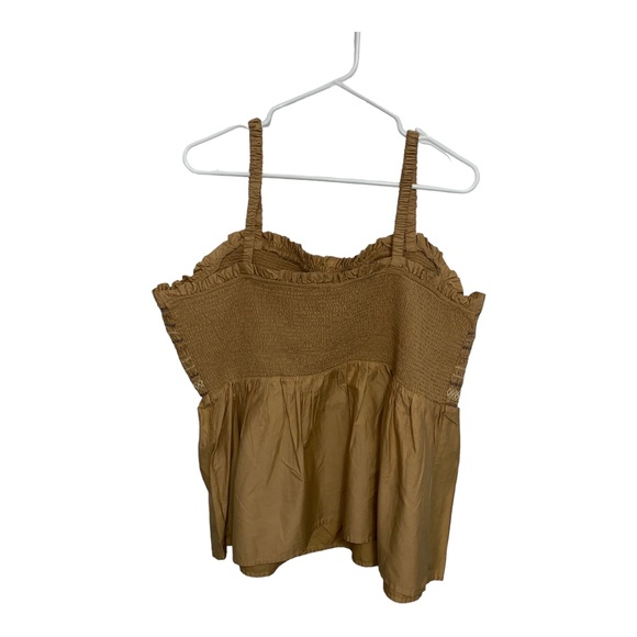 Old Navy Smocked Baby Doll Tan Tank Blouse Top | Size 3X - Picture 6 of 10